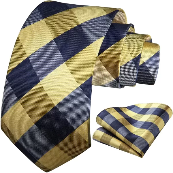 HISDERN Mens Ties for Men Formal Tie with Pocket Square Set Tie Handkerchief Necktie for Men Wedding Party Business