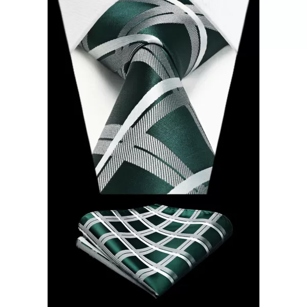 HISDERN Mens Ties for Men Formal Tie with Pocket Square Set Tie Handkerchief Necktie for Men Wedding Party Business