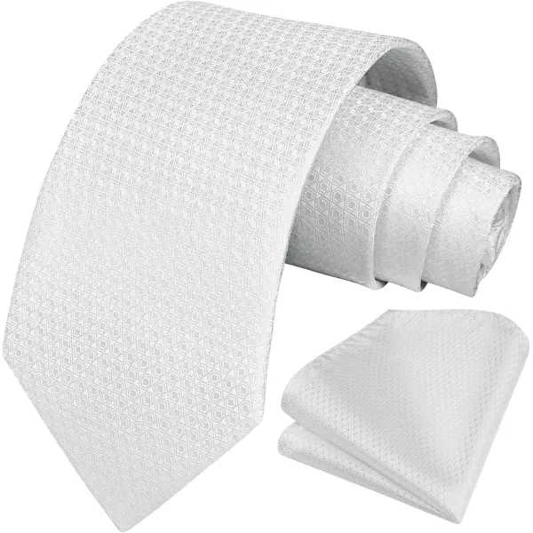 HISDERN Mens Ties for Men Formal Tie with Pocket Square Set Tie Handkerchief Necktie for Men Wedding Party Business