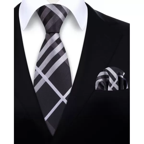 HISDERN Mens Ties for Men Formal Tie with Pocket Square Set Tie Handkerchief Necktie for Men Wedding Party Business