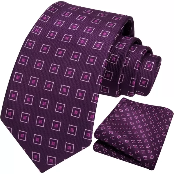 HISDERN Mens Ties for Men Formal Tie with Pocket Square Set Tie Handkerchief Necktie for Men Wedding Party Business