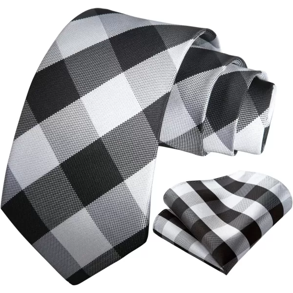 HISDERN Mens Ties for Men Formal Tie with Pocket Square Set Tie Handkerchief Necktie for Men Wedding Party Business