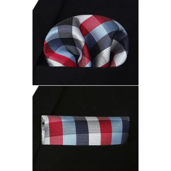 HISDERN Mens Ties for Men Formal Tie with Pocket Square Set Tie Handkerchief Necktie for Men Wedding Party Business