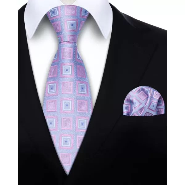 HISDERN Mens Ties for Men Formal Tie with Pocket Square Set Tie Handkerchief Necktie for Men Wedding Party Business