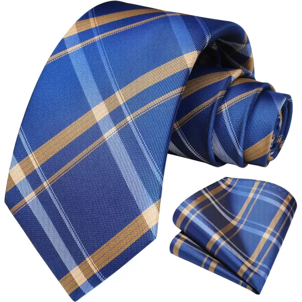 HISDERN Mens Ties for Men Formal Tie with Pocket Square Set Tie Handkerchief Necktie for Men Wedding Party Business