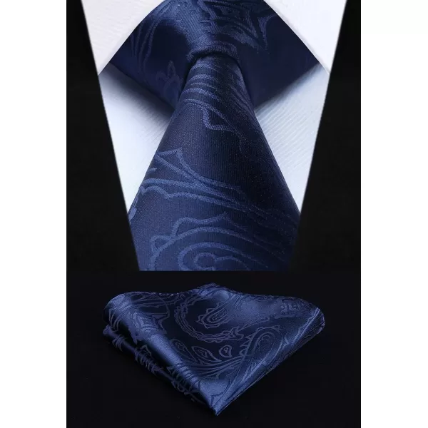 HISDERN Mens Vest Tie Set 3PC Formal Waistcoat Paisley Floral Jacquard Necktie Pocket Square Suit Vests Wedding Party