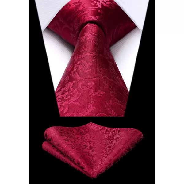 HISDERN Mens Vest Tie Set 3PC Formal Waistcoat Paisley Floral Jacquard Necktie Pocket Square Suit Vests Wedding Party