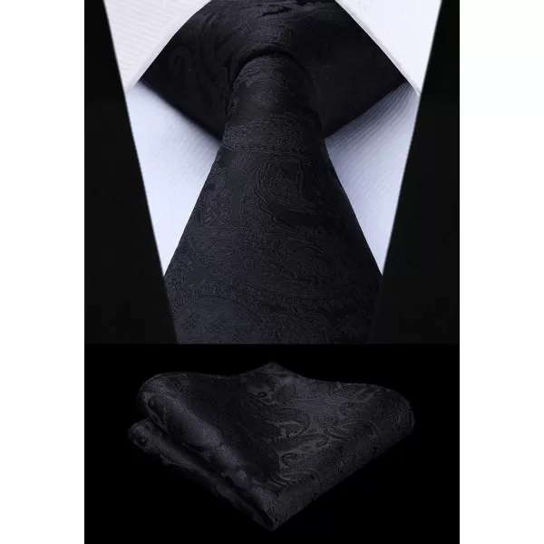 HISDERN Mens Vest Tie Set 3PC Formal Waistcoat Paisley Floral Jacquard Necktie Pocket Square Suit Vests Wedding Party