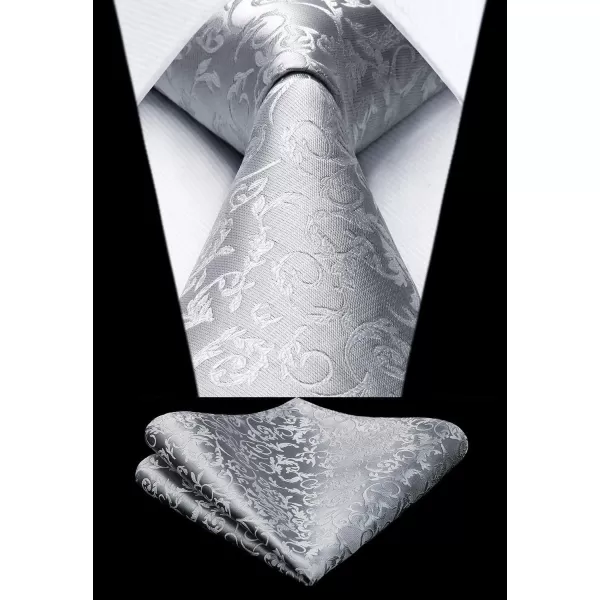 HISDERN Mens Vest Tie Set 3PC Formal Waistcoat Paisley Floral Jacquard Necktie Pocket Square Suit Vests Wedding Party