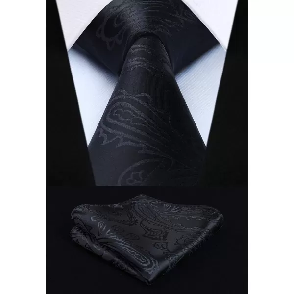 HISDERN Mens Vest Tie Set 3PC Formal Waistcoat Paisley Floral Jacquard Necktie Pocket Square Suit Vests Wedding Party