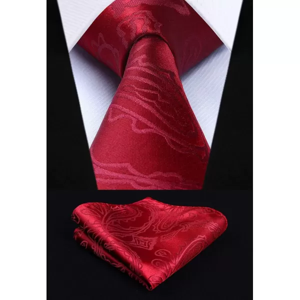 HISDERN Mens Vest Tie Set 3PC Formal Waistcoat Paisley Floral Jacquard Necktie Pocket Square Suit Vests Wedding Party