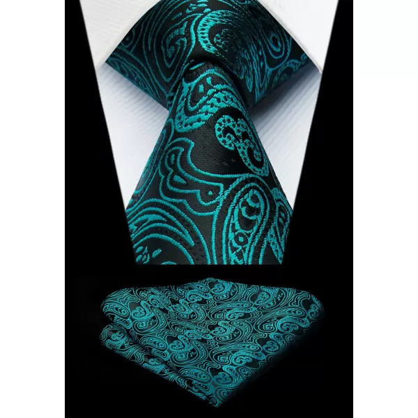 HISDERN Mens Vest Tie Set 3PC Formal Waistcoat Paisley Floral Jacquard Necktie Pocket Square Suit Vests Wedding Party