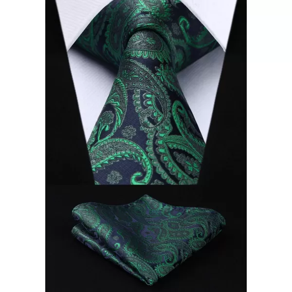 HISDERN Mens Vest Tie Set 3PC Formal Waistcoat Paisley Floral Jacquard Necktie Pocket Square Suit Vests Wedding Party