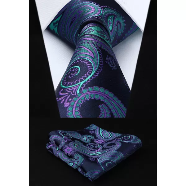 HISDERN Mens Vest Tie Set 3PC Formal Waistcoat Paisley Floral Jacquard Necktie Pocket Square Suit Vests Wedding Party