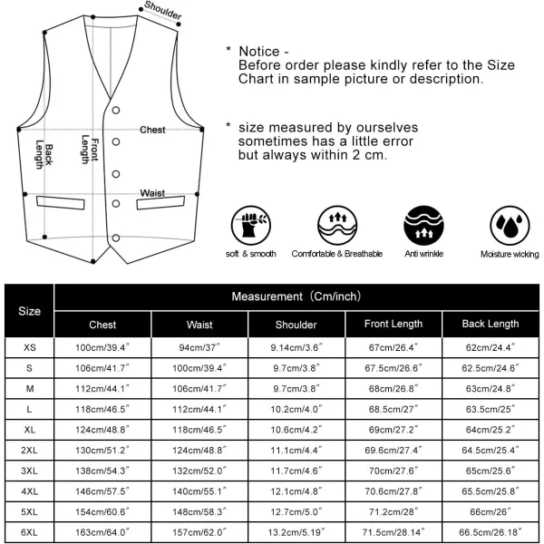 HISDERN Mens Vest Tie Set 3PC Formal Waistcoat Paisley Floral Jacquard Necktie Pocket Square Suit Vests Wedding Party