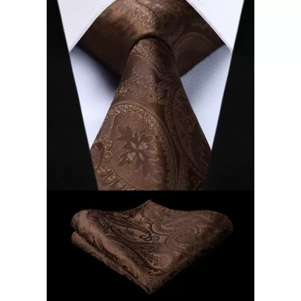 HISDERN Men's Vest Tie Set Paisley Floral Jacquard Necktie Pocket Square 3PCS Waistcoat for Suit or Tuxedo Wedding Party