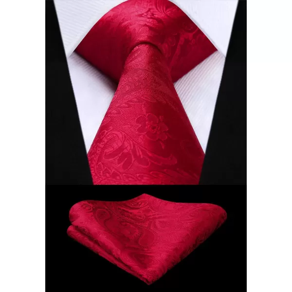 HISDERN Men's Vest Tie Set Paisley Floral Jacquard Necktie Pocket Square 3PCS Waistcoat for Suit or Tuxedo Wedding Party