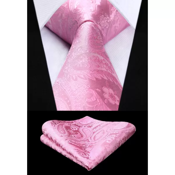 HISDERN Men's Vest Tie Set Paisley Floral Jacquard Necktie Pocket Square 3PCS Waistcoat for Suit or Tuxedo Wedding Party