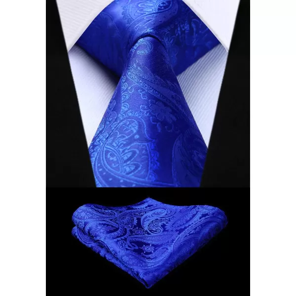 HISDERN Men's Vest Tie Set Paisley Floral Jacquard Necktie Pocket Square 3PCS Waistcoat for Suit or Tuxedo Wedding Party