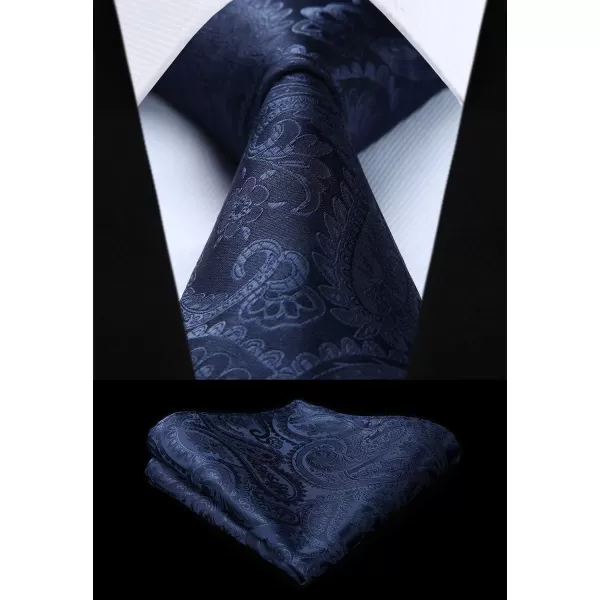 HISDERN Men's Vest Tie Set Paisley Floral Jacquard Necktie Pocket Square 3PCS Waistcoat for Suit or Tuxedo Wedding Party