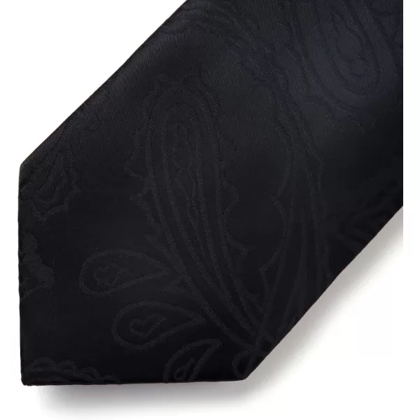 HISDERN Paisley Ties for Men Solid Color Tie Handkerchief Floral Mens Ties and Pocket Square Set Wedding Classic Necktie