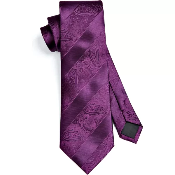 HISDERN Paisley Ties for Men Solid Color Tie Handkerchief Floral Mens Ties and Pocket Square Set Wedding Classic Necktie