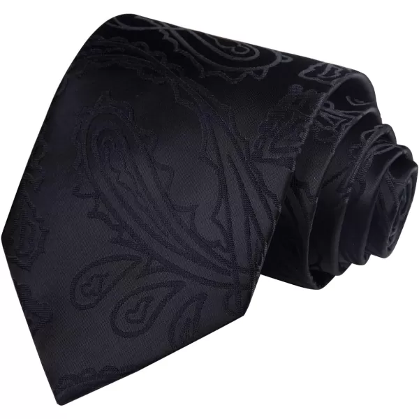 HISDERN Paisley Ties for Men Solid Color Tie Handkerchief Floral Mens Ties and Pocket Square Set Wedding Classic Necktie