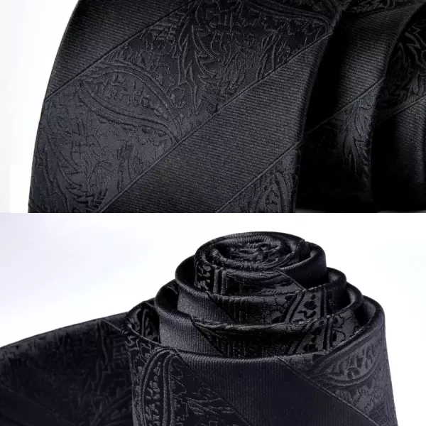 HISDERN Paisley Ties for Men Solid Tie Handkerchief Floral Men's Necktie &amp; Pocket Square Set Wedding Classic Mens Ties