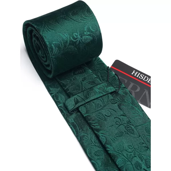 HISDERN Paisley Ties for Men Solid Tie Handkerchief Floral Men's Necktie &amp; Pocket Square Set Wedding Classic Mens Ties