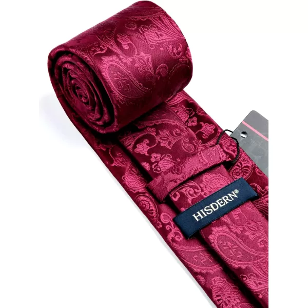 HISDERN Paisley Ties for Men Solid Tie Handkerchief Floral Men's Necktie &amp; Pocket Square Set Wedding Classic Mens Ties