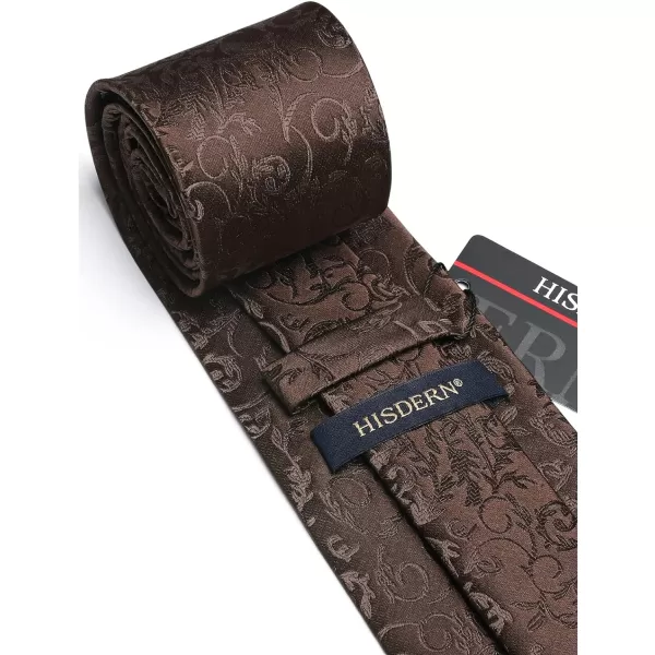 HISDERN Paisley Ties for Men Solid Tie Handkerchief Floral Men's Necktie &amp; Pocket Square Set Wedding Classic Mens Ties