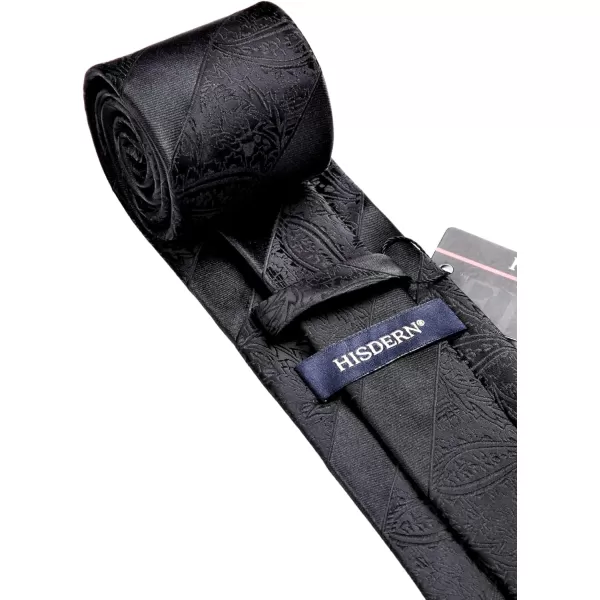 HISDERN Paisley Ties for Men Solid Tie Handkerchief Floral Men's Necktie &amp; Pocket Square Set Wedding Classic Mens Ties