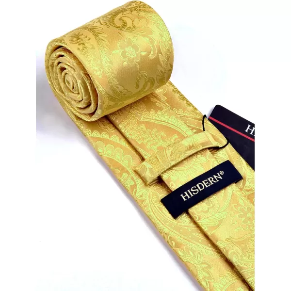 HISDERN Paisley Ties for Men Solid Tie Handkerchief Floral Men's Necktie &amp; Pocket Square Set Wedding Classic Mens Ties
