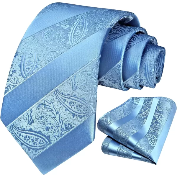 HISDERN Paisley Ties for Men Solid Tie Handkerchief Floral Men's Necktie &amp; Pocket Square Set Wedding Classic Mens Ties