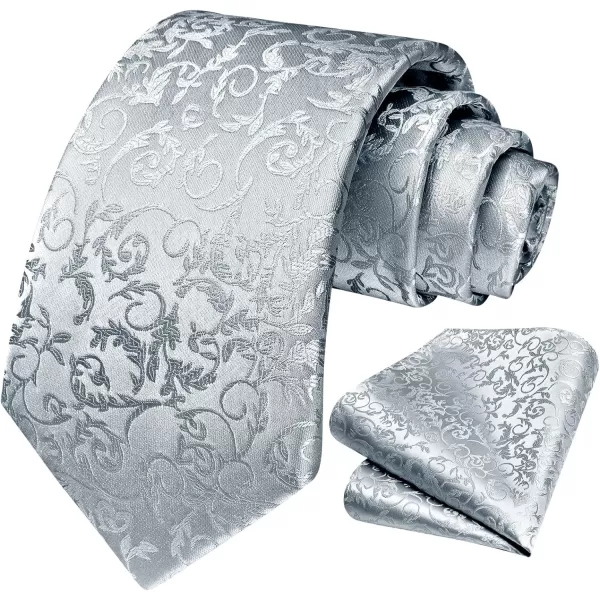 HISDERN Paisley Ties for Men Solid Tie Handkerchief Floral Men's Necktie &amp; Pocket Square Set Wedding Classic Mens Ties