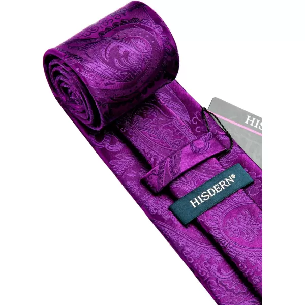 HISDERN Paisley Ties for Men Solid Tie Handkerchief Floral Men's Necktie &amp; Pocket Square Set Wedding Classic Mens Ties