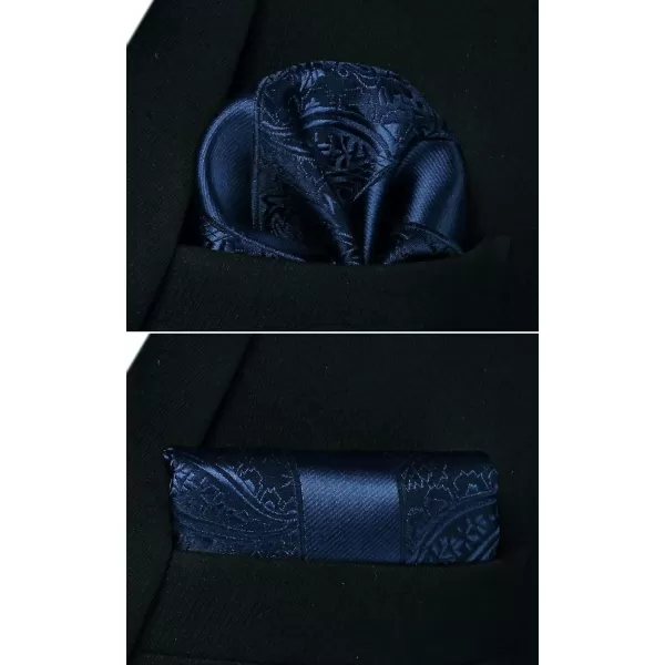 HISDERN Paisley Ties for Men Solid Tie Handkerchief Floral Men's Necktie &amp; Pocket Square Set Wedding Classic Mens Ties