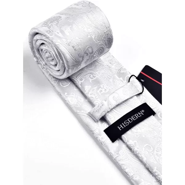 HISDERN Paisley Ties for Men Solid Tie Handkerchief Floral Men's Necktie &amp; Pocket Square Set Wedding Classic Mens Ties