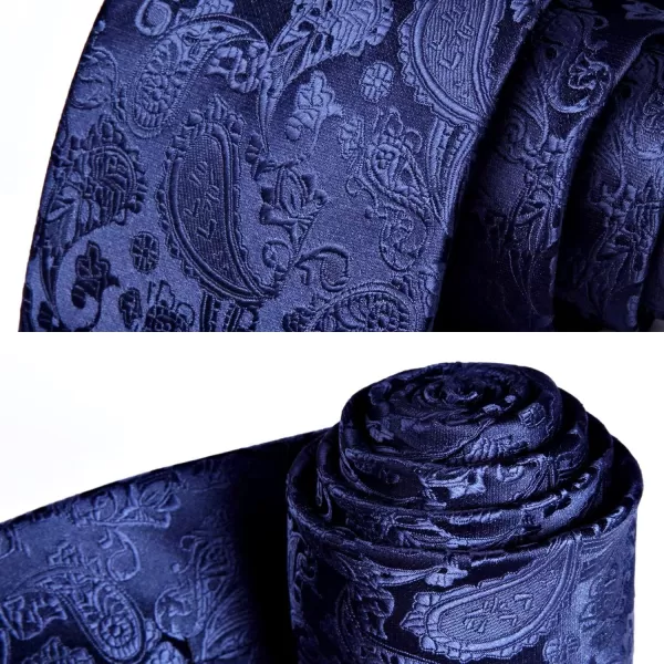 HISDERN Paisley Ties for Men Solid Tie Handkerchief Floral Men's Necktie &amp; Pocket Square Set Wedding Classic Mens Ties