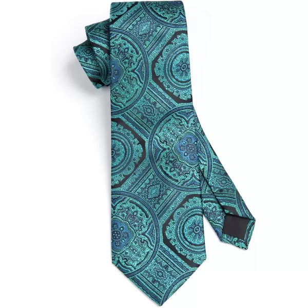 HISDERN Paisley Ties for Men Solid Tie Handkerchief Floral Men's Necktie &amp; Pocket Square Set Wedding Classic Mens Ties
