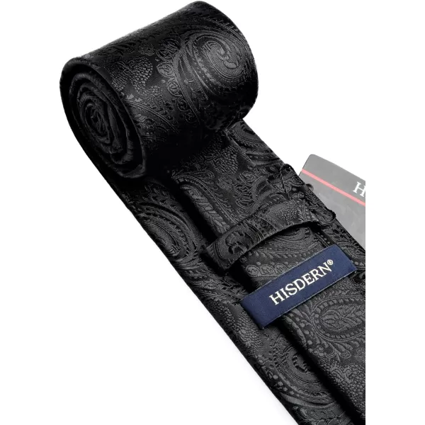 HISDERN Paisley Ties for Men Solid Tie Handkerchief Floral Men's Necktie &amp; Pocket Square Set Wedding Classic Mens Ties