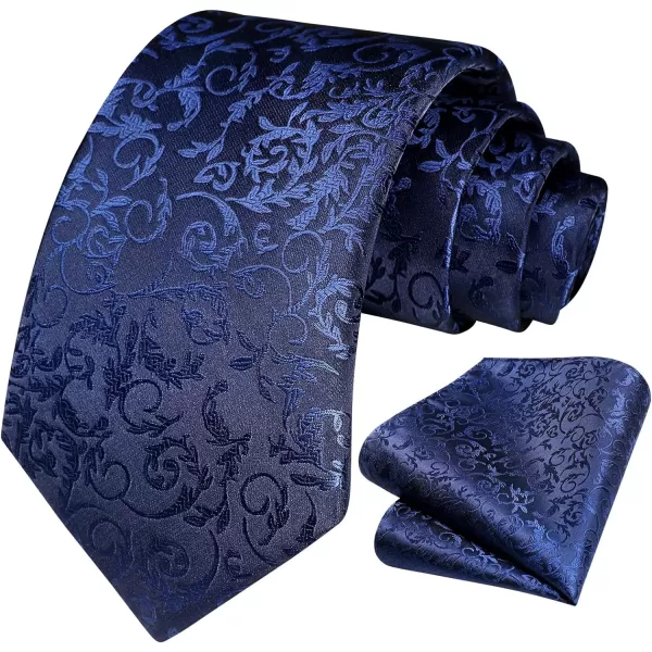 HISDERN Paisley Ties for Men Solid Tie Handkerchief Floral Men's Necktie &amp; Pocket Square Set Wedding Classic Mens Ties