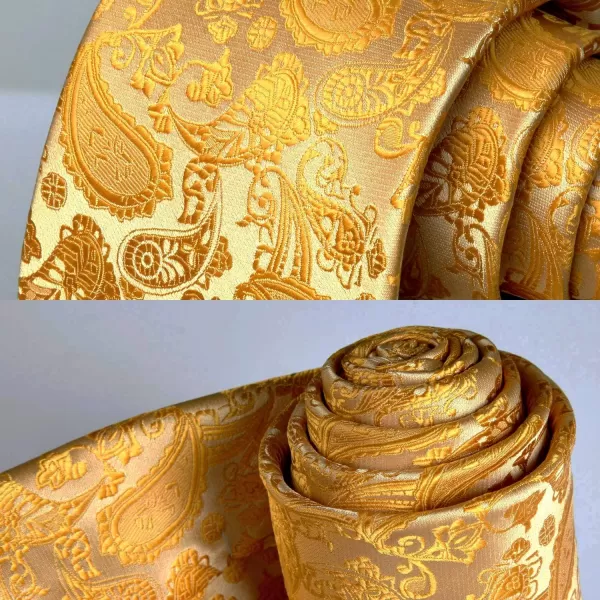 HISDERN Paisley Ties for Men Solid Tie Handkerchief Floral Men's Necktie &amp; Pocket Square Set Wedding Classic Mens Ties