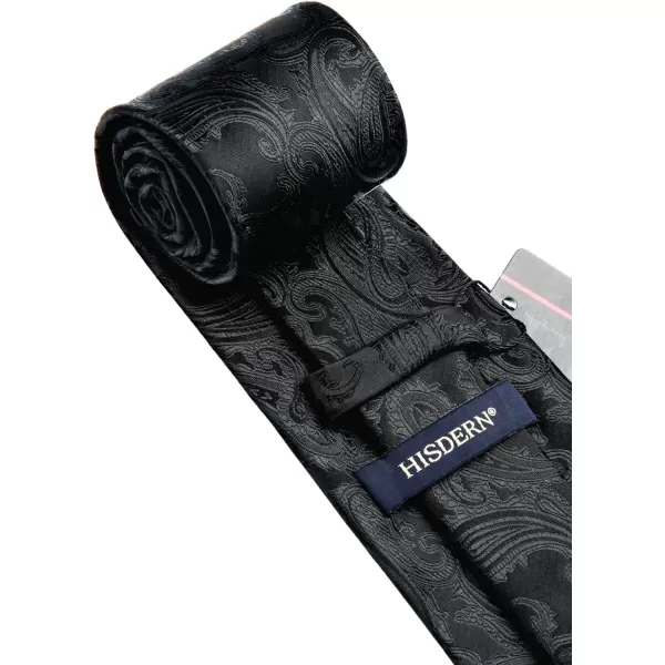 HISDERN Paisley Ties for Men Solid Tie Handkerchief Floral Men's Necktie &amp; Pocket Square Set Wedding Classic Mens Ties