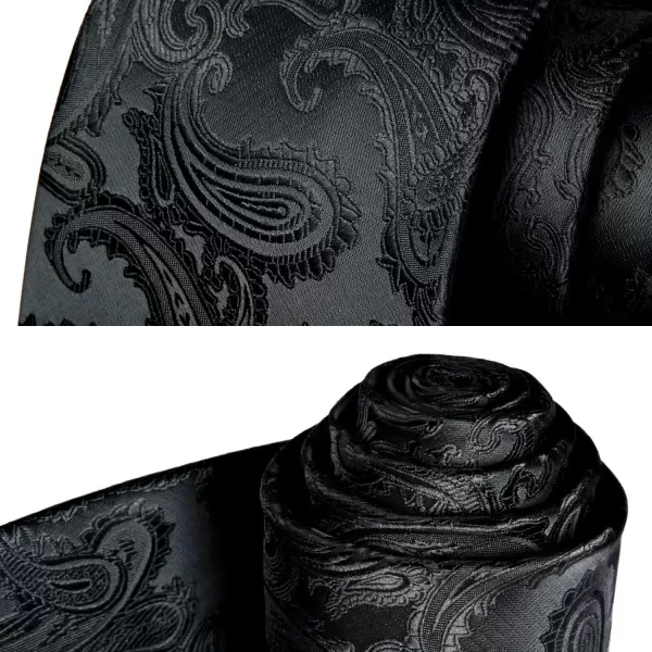 HISDERN Paisley Ties for Men Solid Tie Handkerchief Floral Men's Necktie &amp; Pocket Square Set Wedding Classic Mens Ties