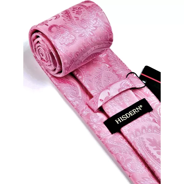 HISDERN Paisley Ties for Men Solid Tie Handkerchief Floral Men's Necktie &amp; Pocket Square Set Wedding Classic Mens Ties