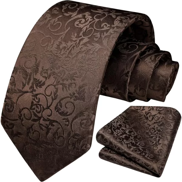 HISDERN Paisley Ties for Men Solid Tie Handkerchief Floral Men's Necktie &amp; Pocket Square Set Wedding Classic Mens Ties