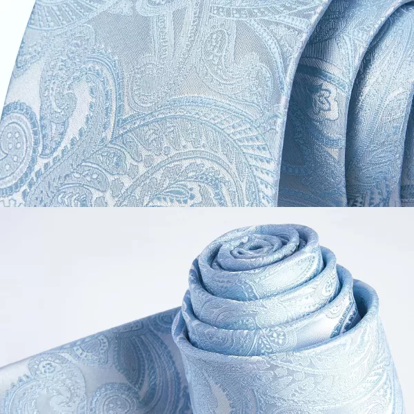 HISDERN Paisley Ties for Men Solid Tie Handkerchief Floral Men's Necktie &amp; Pocket Square Set Wedding Classic Mens Ties