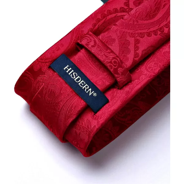 HISDERN Paisley Ties for Men Solid Tie Handkerchief Floral Men's Necktie &amp; Pocket Square Set Wedding Classic Mens Ties