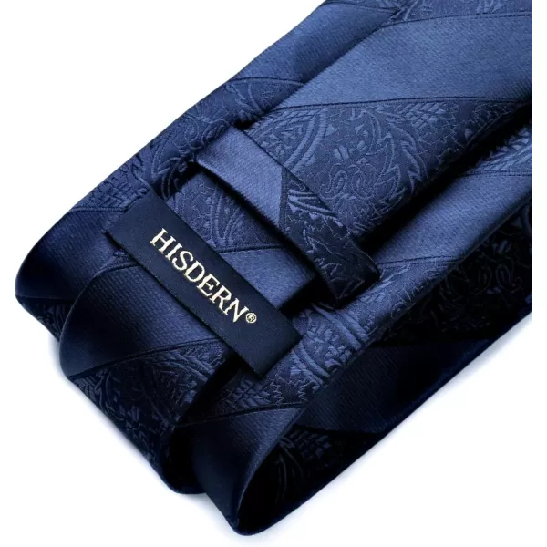 HISDERN Paisley Ties for Men Solid Tie Handkerchief Floral Men's Necktie &amp; Pocket Square Set Wedding Classic Mens Ties
